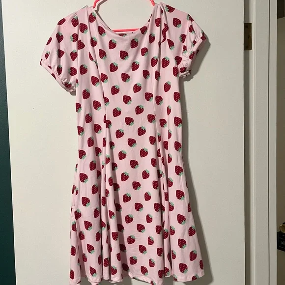Hot Topic Pink Strawberry Print Dress - Picture 2 of 3